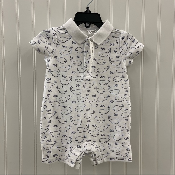 Janie and Jack Other - NWT Janie and Jack Baby Whale Print Polo 1 Piece Sz 6-12M